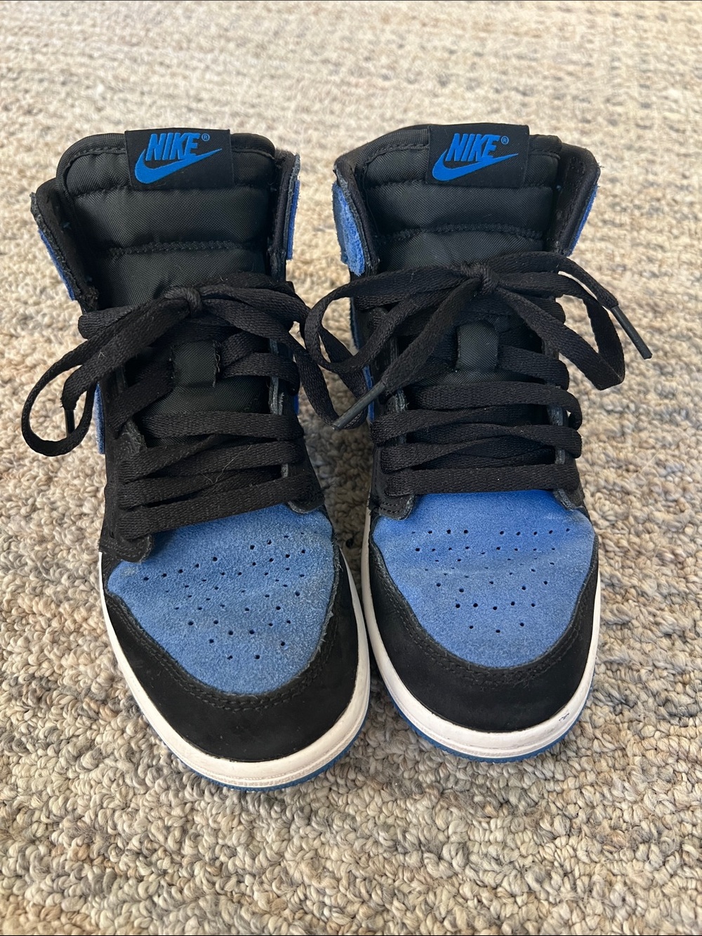 Nike Kids Retro High-Top Air Jordans in Blue and Black